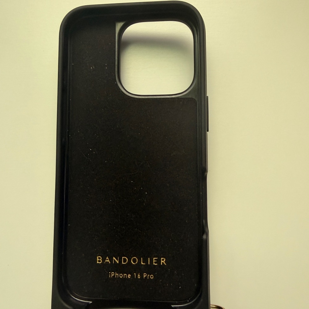 Bandolier Hailey Black Pebbled Leather iPhone 16 Pro Case Only Like New - Picture 2 of 2